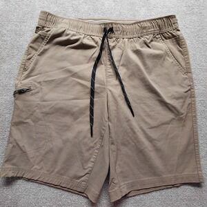 Weatherproof Vintage Mens L 34 Tech Cargo Shorts Tan Brown 10" Inseam Nylon